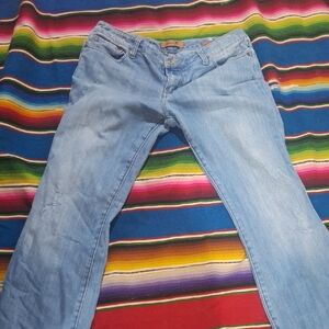 Seven7 Women's Light Blue Flare Leg Jeans